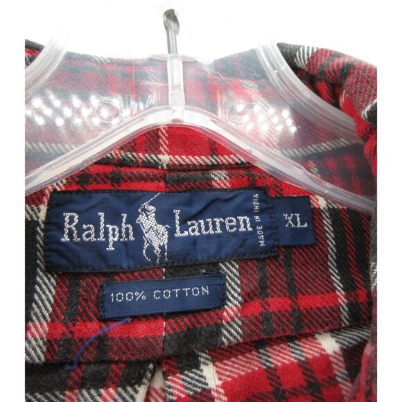 Ralph Lauren Shirt XL Flannel Button Down Plaid Heavy Preppy Classic * - Picture 10 of 11